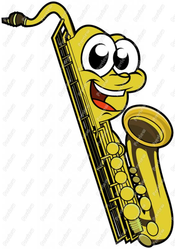 Saxophone Character Clip Art Royalty Free Clipart Vector Cartoon